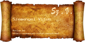Szemenyei Vitus névjegykártya
